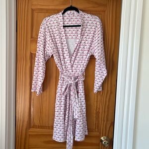 Roller Rabbit Pink and White Robe